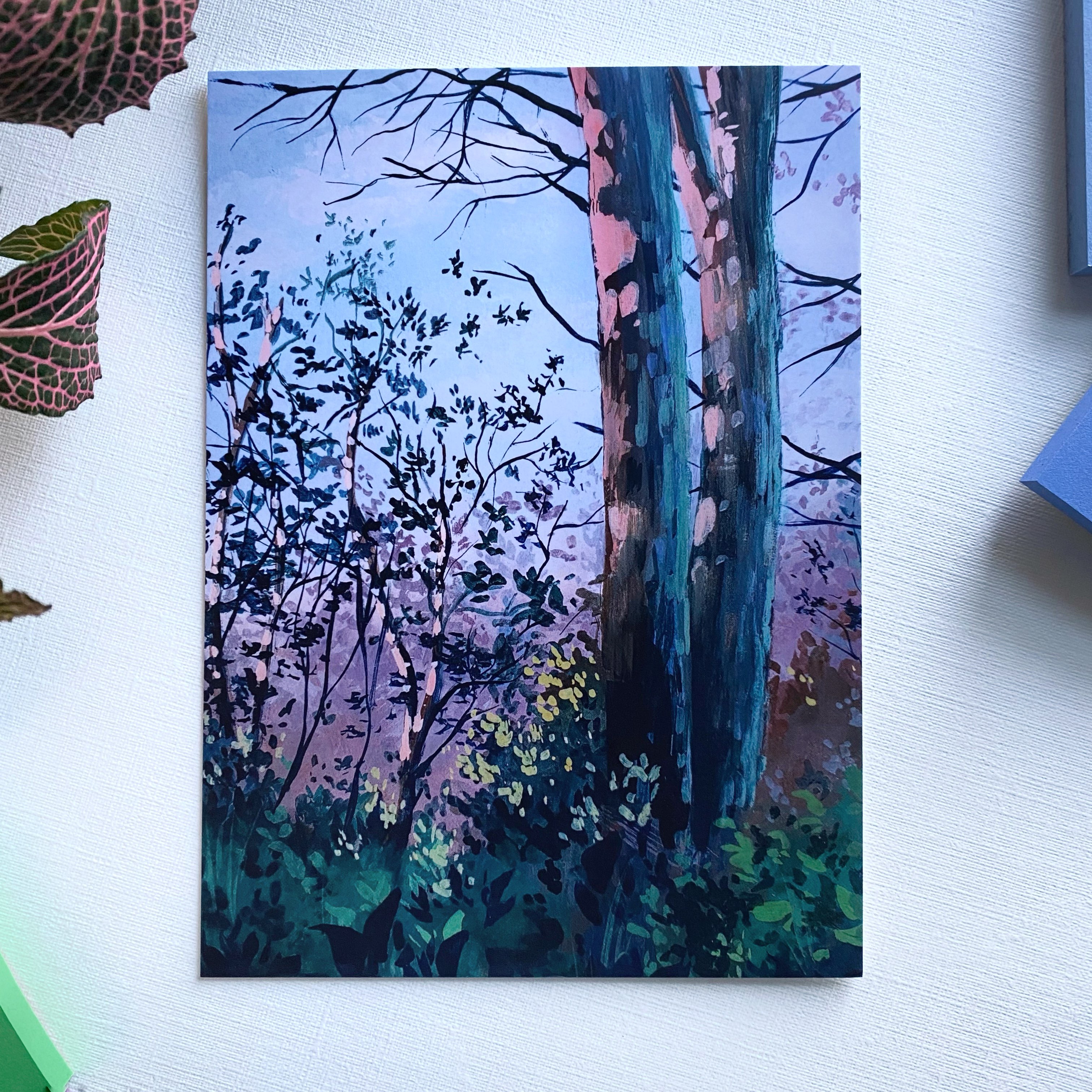 Forest At Dusk Print by Bleesart